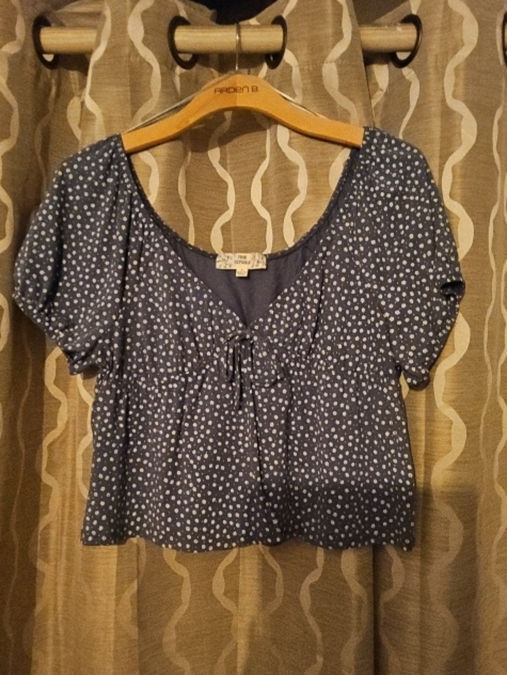 Pink Republic Blue Polka Dot Short Peplum Crop Top